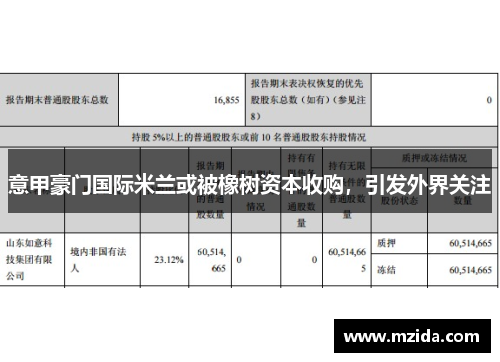 意甲豪门国际米兰或被橡树资本收购，引发外界关注